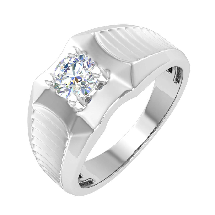 Solid Snow Diamond Wedding Ring 0.10 Carat 4mm Comfort Fit